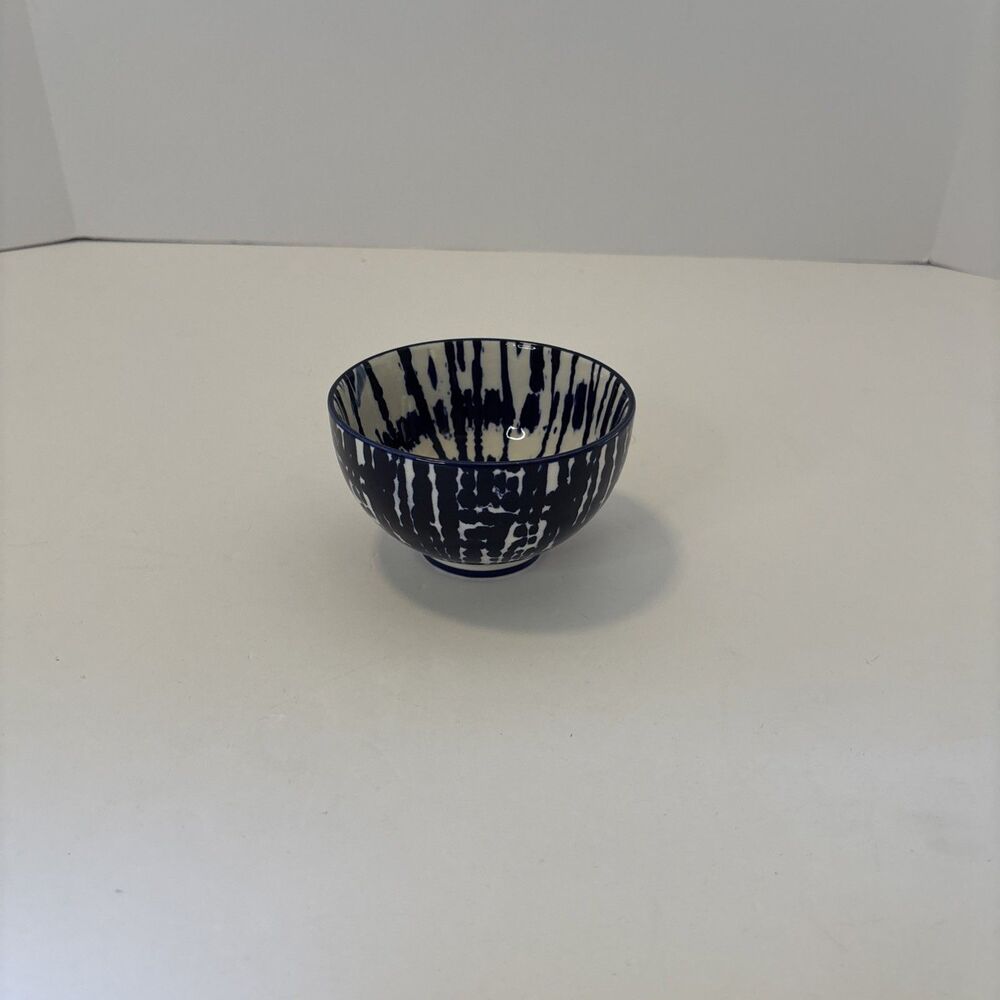 West Elm Nesting Bowl Indigo Blue Tie Dye Ceramic RETIRED 2.5"X4.25